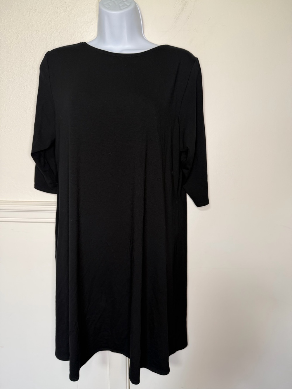 Eileen Fisher Black Crew Neck Top size L - Picture 3 of 7